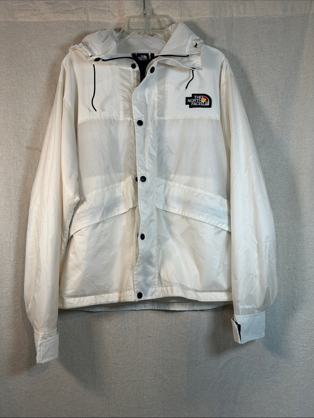 The North Face White Hooded Windbreaker Jacket
